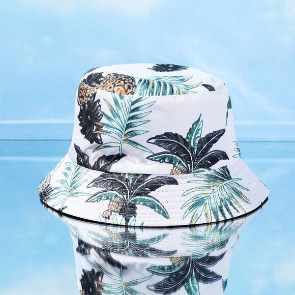 Palm Leaf and Pineapple Bucket Hat - Picture 1 of 3